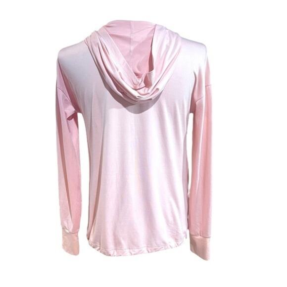 NINE WEST Active Long Sleeve Hooded Top Thumb Holes Light Pink Small - Picture 4 of 5